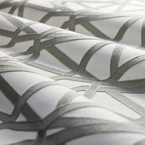 Sumi Embroidery Fabric from Harlequin Signature collection - black-grey geometric embroideried