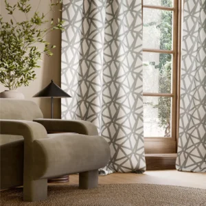 Sumi Embroidery Fabric from Harlequin Signature collection - black-grey geometric embroideried
