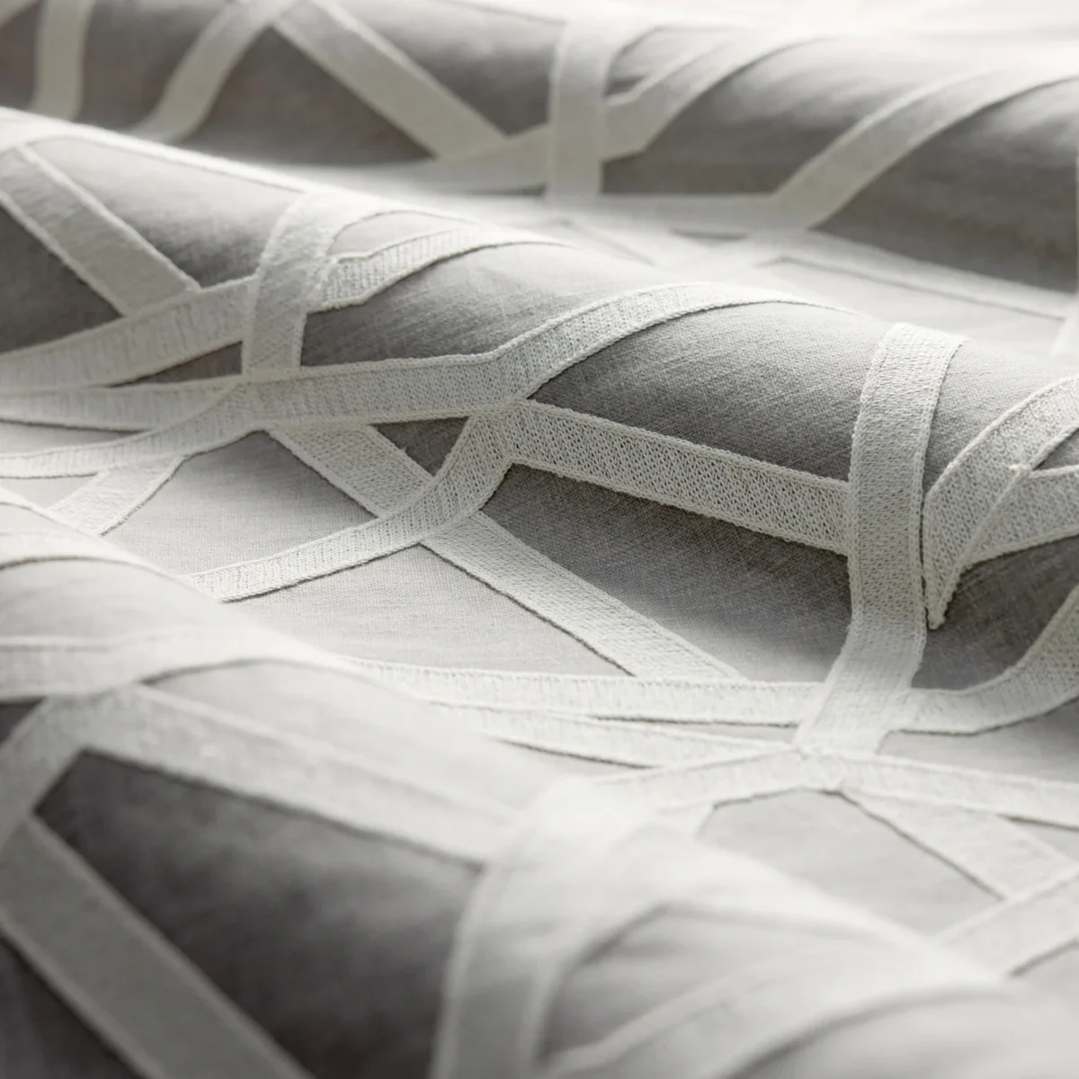 Sumi Embroidery Fabric - Fog by Sumi Embroidery Fabric from Harlequin Signature collection - black-grey geometric embroideried
