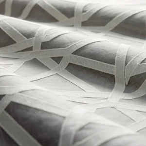 Sumi Embroidery Fabric from Harlequin Signature collection - black-grey geometric embroideried
