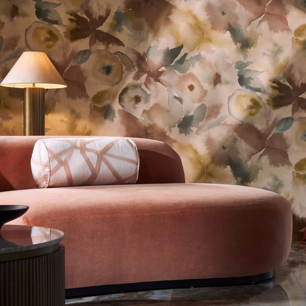 Sumi Ikat Fabric - Copper by Sumi Ikat Fabric from Harlequin Signature collection - brown geometric printed