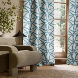 Sumi Ikat Fabric from Harlequin Signature collection - blue geometric printed