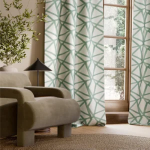 Sumi Ikat Fabric from Harlequin Signature collection - green geometric printed