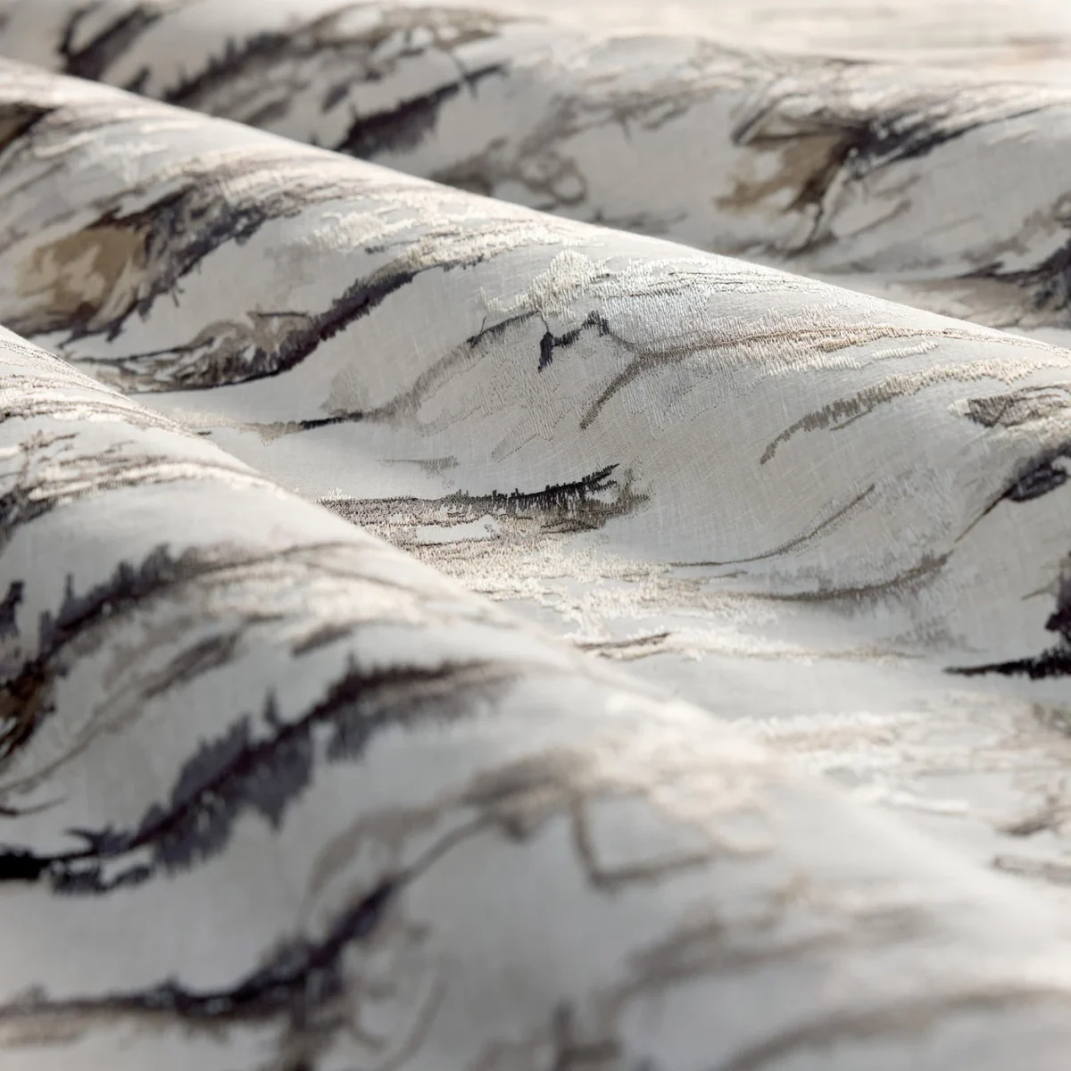 Takara Embroidery Fabric - Steel / Chalk by Takara Embroidery Fabric from Harlequin Signature collection - brown misc embroideried