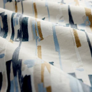 Zeal Ii Fabric from Harlequin Signature collection - blue striped embroideried