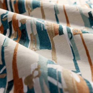 Zeal Ii Fabric from Harlequin Signature collection - red striped embroideried