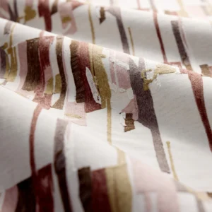 Zeal Ii Fabric from Harlequin Signature collection - red striped embroideried