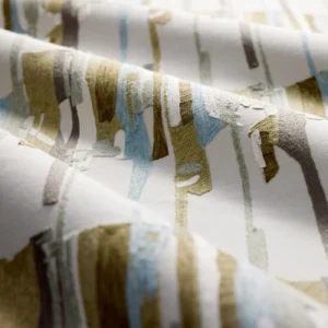Zeal Ii Fabric from Harlequin Signature collection - green striped embroideried
