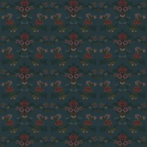 Moorland Lampas Fabric from Ralph Lauren Saddlebrook collection - blue botanical woven