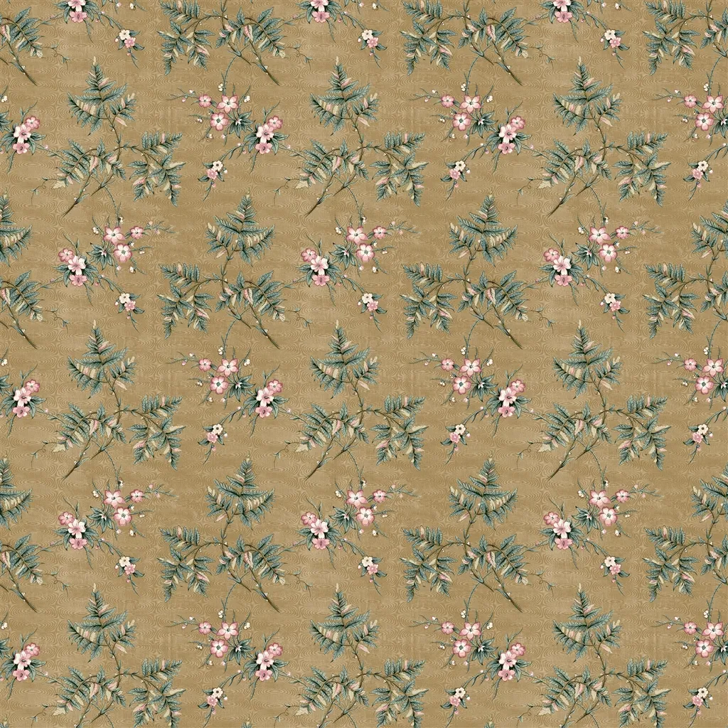 Library Floral Fabric - Lichen by Library Floral Fabric from Ralph Lauren Saddlebrook collection - green botanical cotton