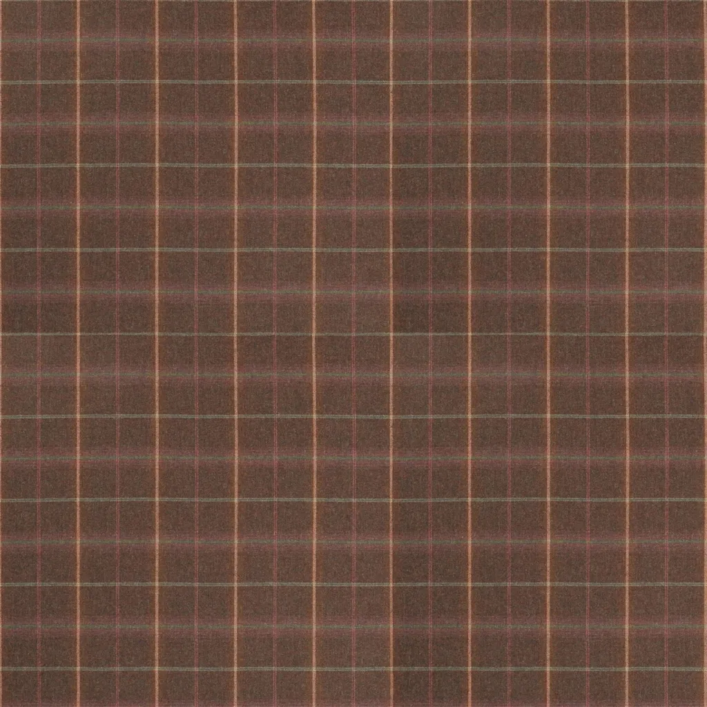 Denis Tattersall Fabric - Chestnut by Denis Tattersall Fabric from Ralph Lauren Saddlebrook collection - brown checked woolen