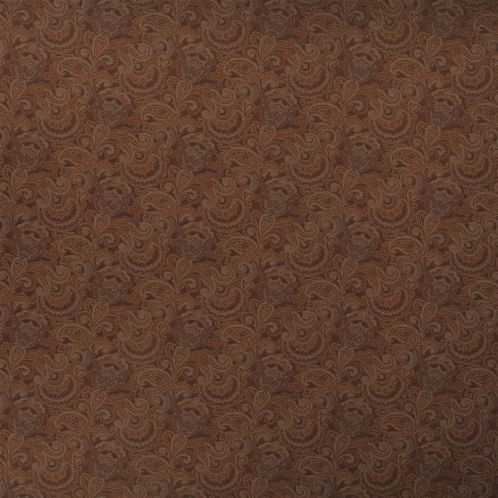 Waltham Paisley Fabric - Antique Brass by Waltham Paisley Fabric from Ralph Lauren Saddlebrook collection - brown botanical jacquard
