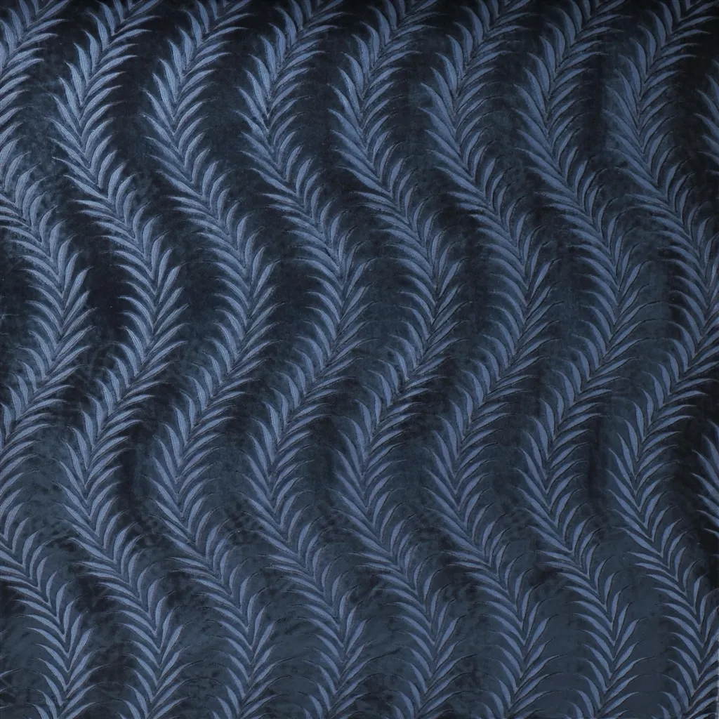Tallmadge Cut Velvet Fabric - Dark Blue by Tallmadge Cut Velvet Fabric from Ralph Lauren Saddlebrook collection - blue striped velvet-chenille