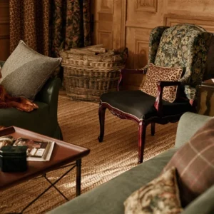 Waltham Paisley Fabric from Ralph Lauren Saddlebrook collection - brown botanical jacquard