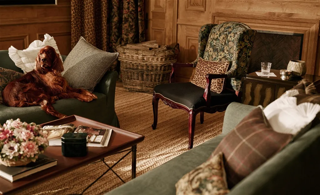 Brettingham Stripe Fabric - Blue by Waltham Paisley Fabric from Ralph Lauren Saddlebrook collection - brown botanical jacquard