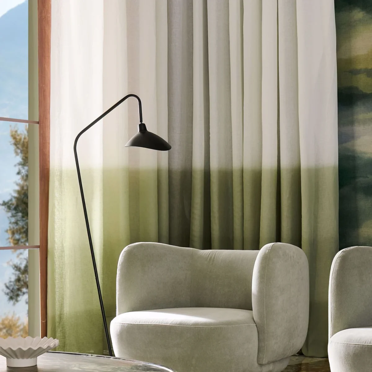 Altura Fabric - Aloe by Altura Fabric from Harlequin Ondara collection - green contemporary voile-sheer
