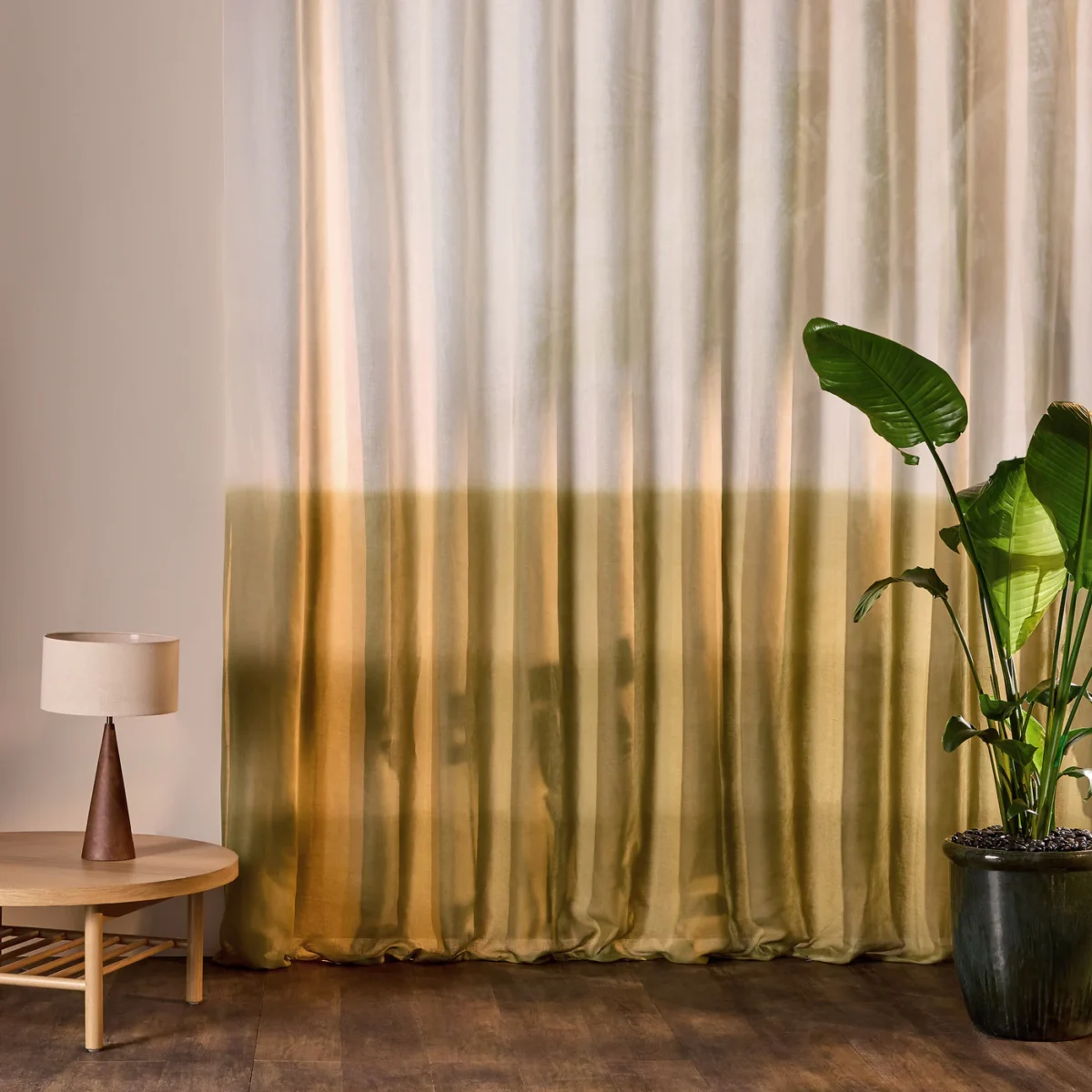 Altura Fabric - Ochre by Altura Fabric from Harlequin Ondara collection - yellow contemporary voile-sheer