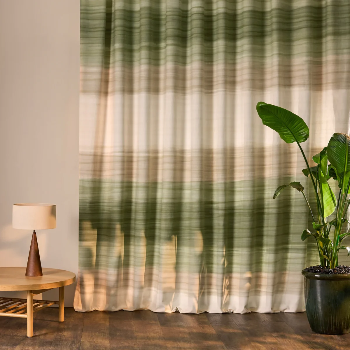 Ondara Fabric - Aloe / Clay by Ondara Fabric from Harlequin Ondara collection - green contemporary voile-sheer