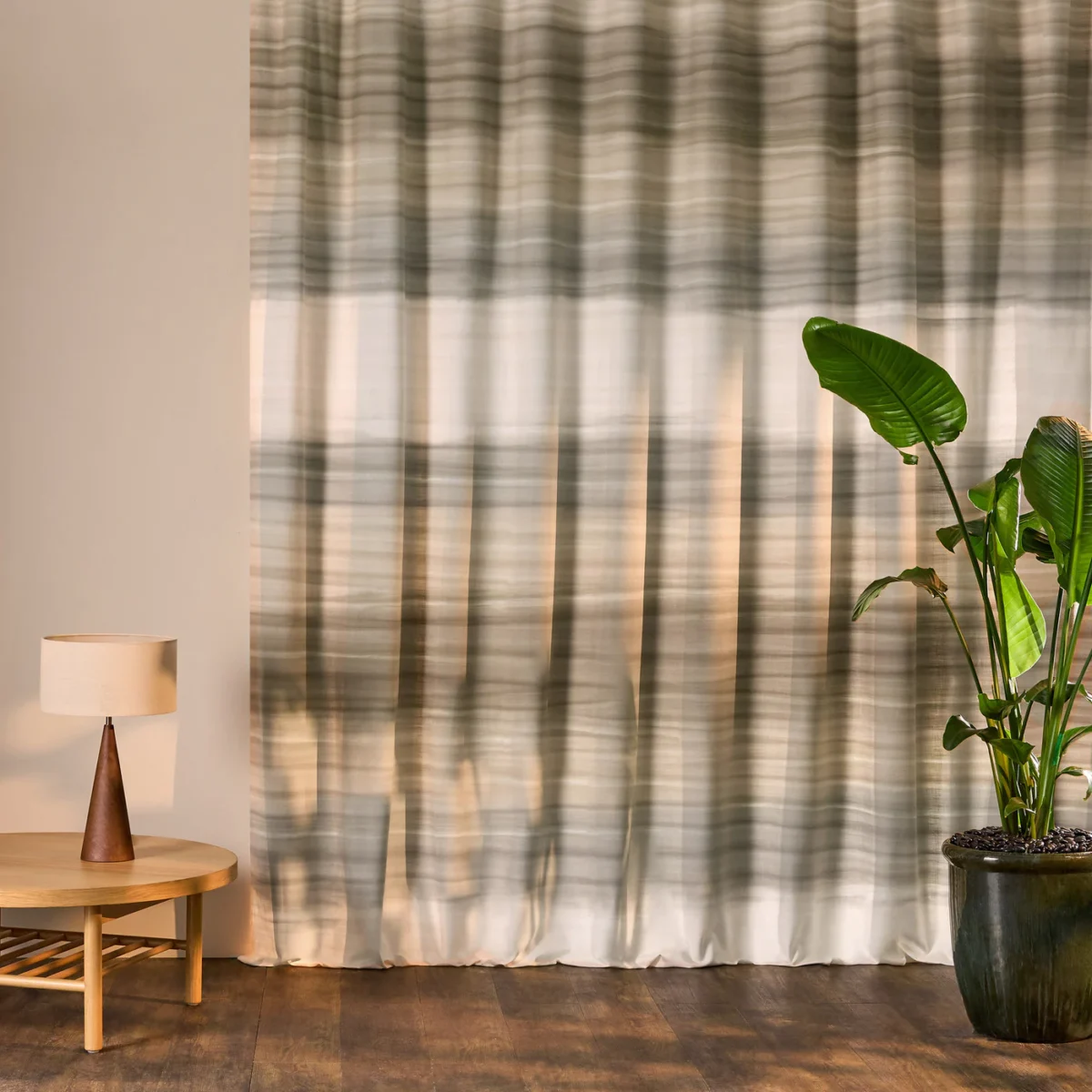 Ondara Fabric - Clay / Mist by Ondara Fabric from Harlequin Ondara collection - black-grey contemporary voile-sheer