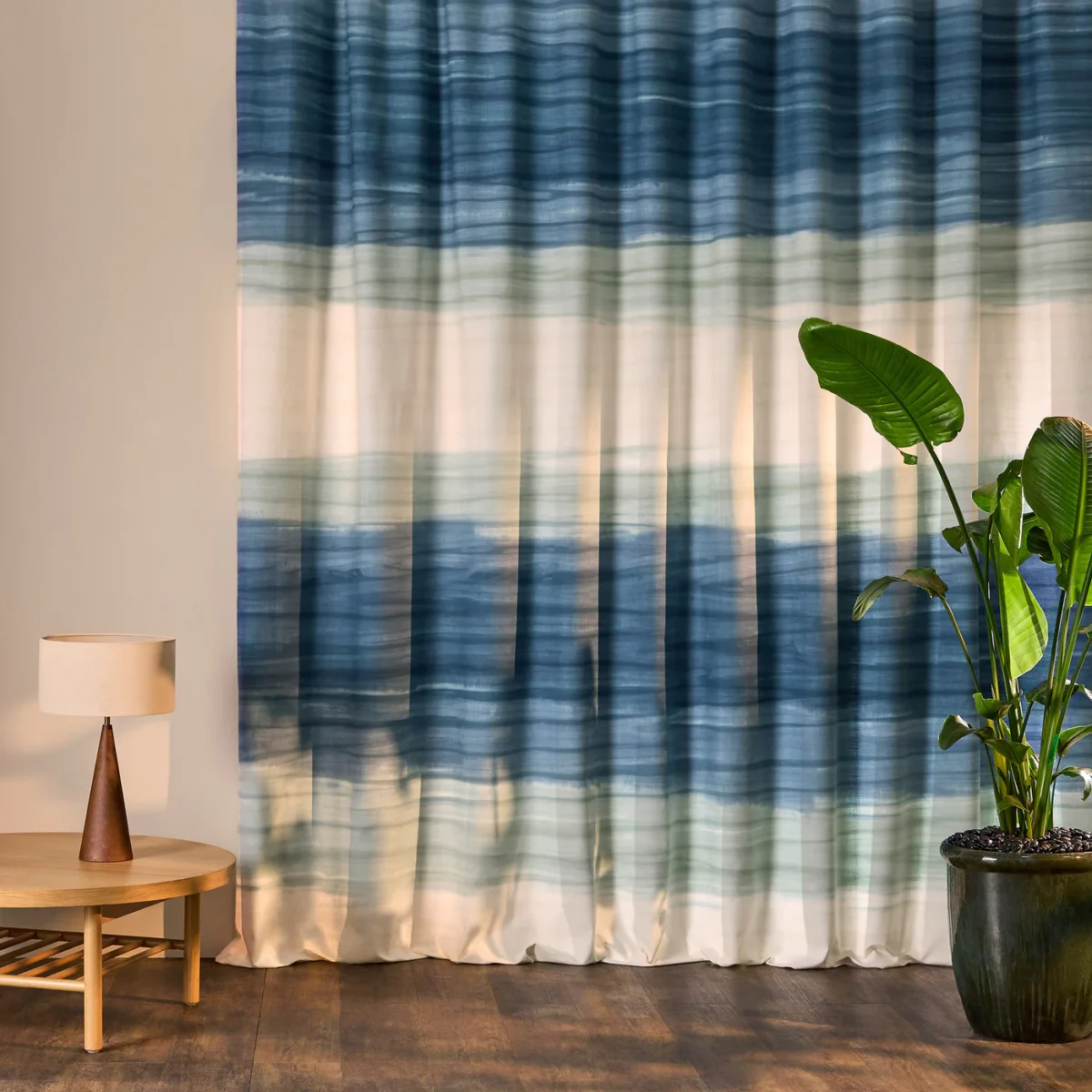 Ondara Fabric - Riviera / Cloud by Ondara Fabric from Harlequin Ondara collection - blue contemporary voile-sheer