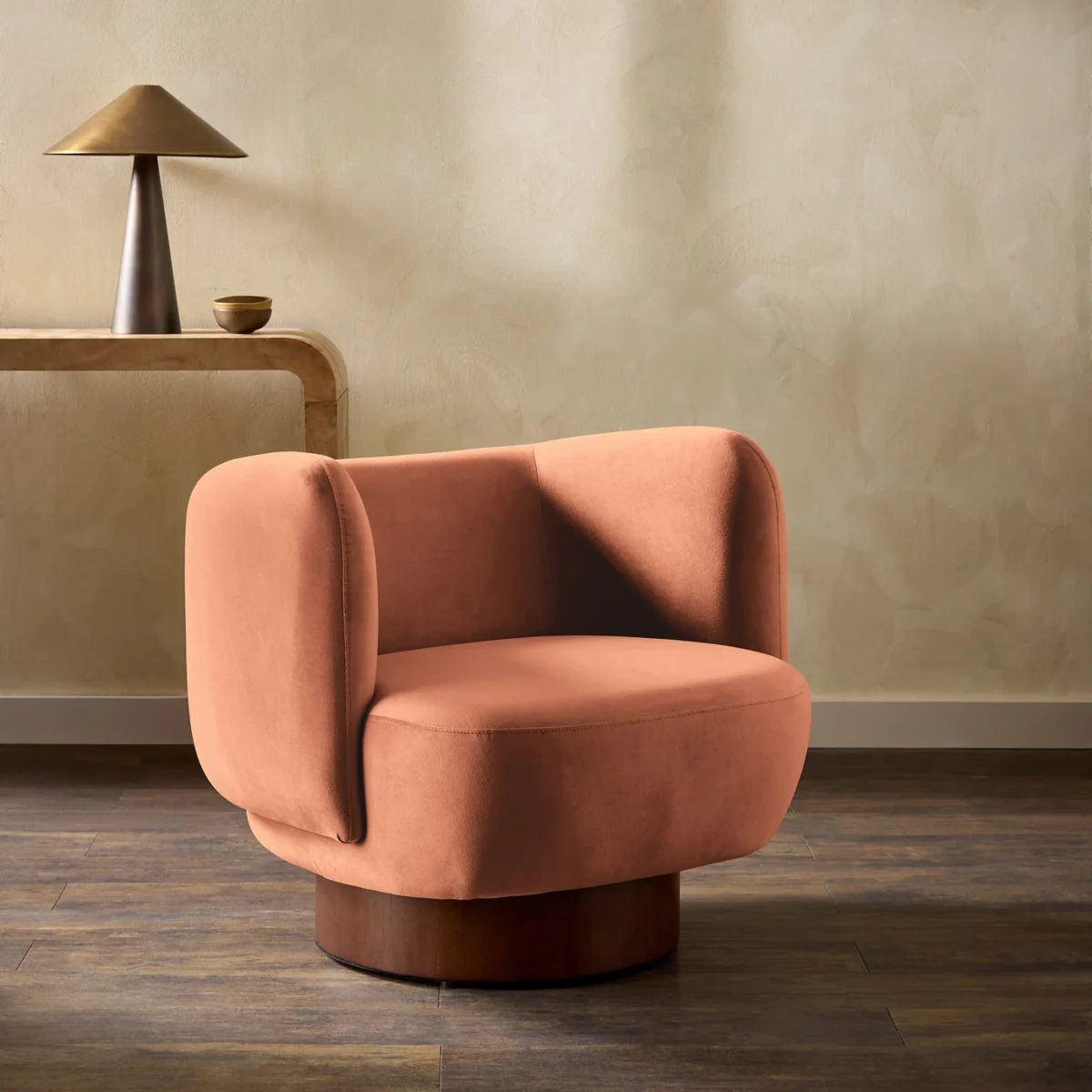Heatherton Velvet Fabric - Ginger by Heatherton Velvet Fabric from Harlequin Performance Velvet Heatherton collection - orange plain velvet-chenille