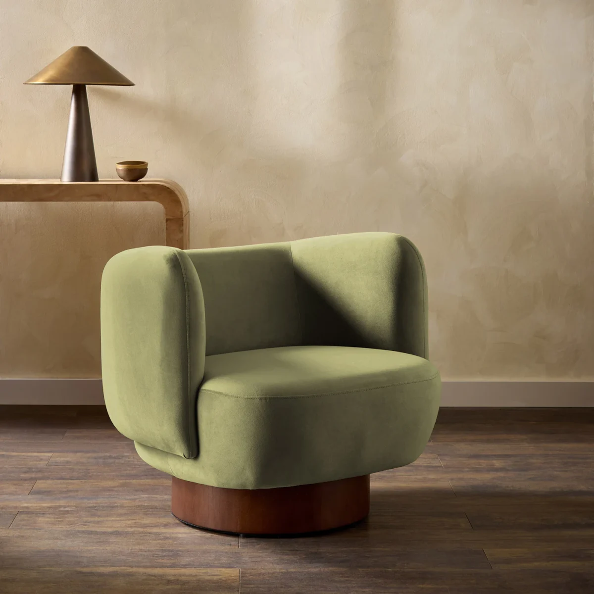 Heatherton Velvet Fabric - Aloe by Heatherton Velvet Fabric from Harlequin Performance Velvet Heatherton collection - green plain velvet-chenille