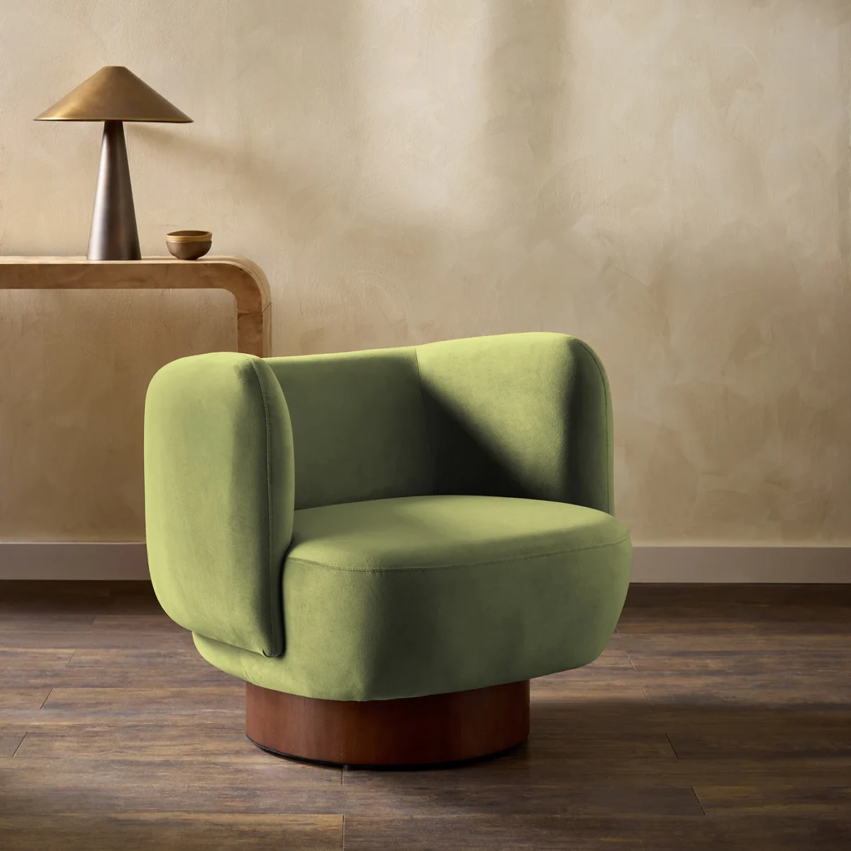 Heatherton Velvet Fabric - Fern by Heatherton Velvet Fabric from Harlequin Performance Velvet Heatherton collection - green plain velvet-chenille