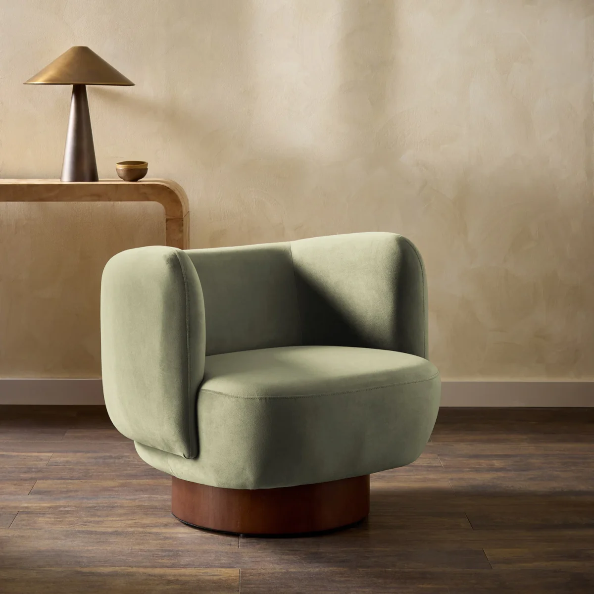 Heatherton Velvet Fabric - Laurel by Heatherton Velvet Fabric from Harlequin Performance Velvet Heatherton collection - green plain velvet-chenille