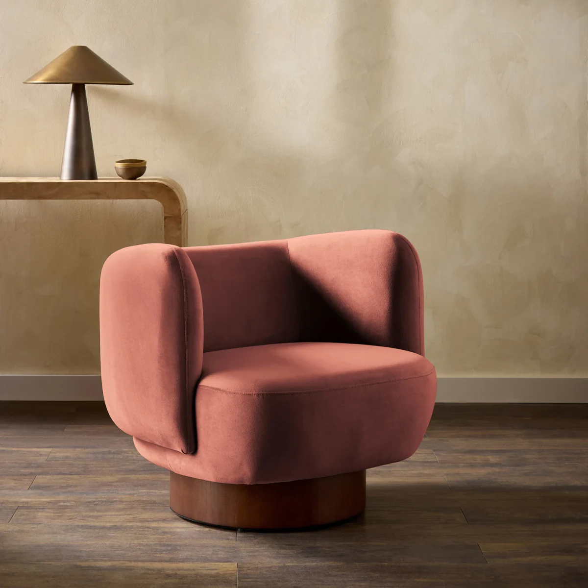 Heatherton Velvet Fabric - Dusky Rose by Heatherton Velvet Fabric from Harlequin Performance Velvet Heatherton collection - red plain velvet-chenille