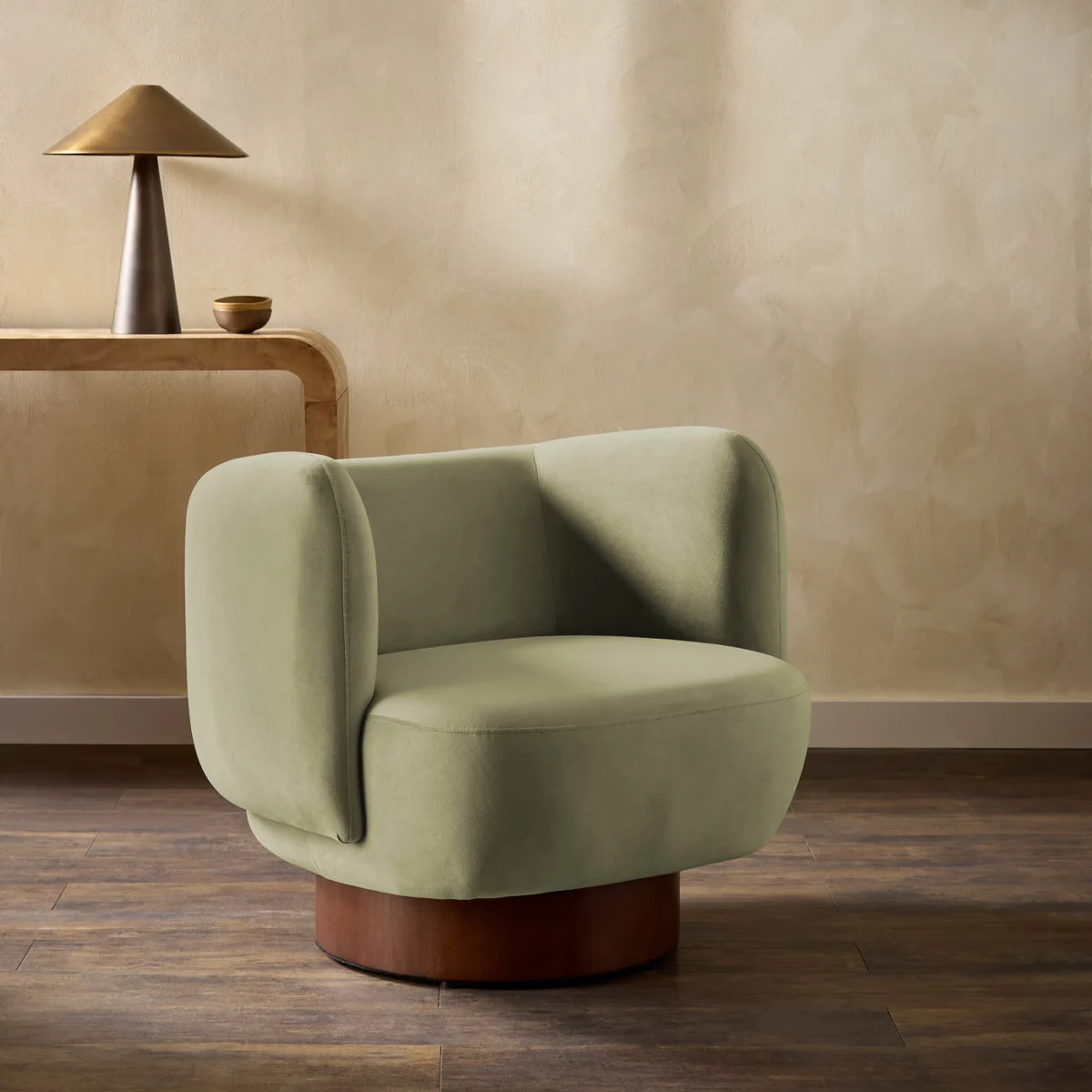 Heatherton Velvet Fabric - Eucalyptus by Heatherton Velvet Fabric from Harlequin Performance Velvet Heatherton collection - green plain velvet-chenille