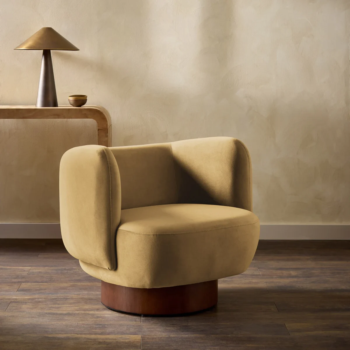Heatherton Velvet Fabric - Dune by Heatherton Velvet Fabric from Harlequin Performance Velvet Heatherton collection - yellow plain velvet-chenille