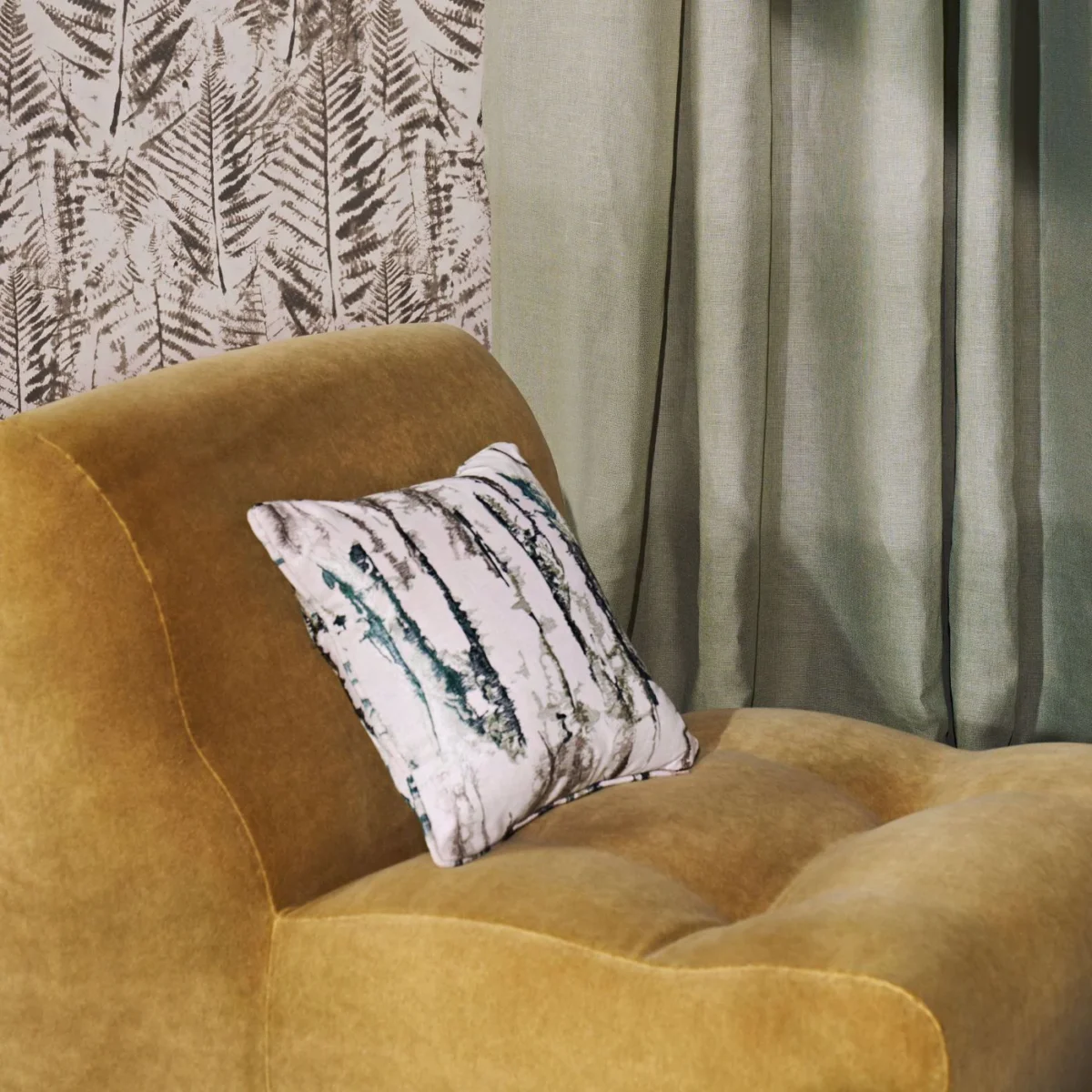 Heatherton Velvet Fabric - Daphne by Heatherton Velvet Fabric from Harlequin Performance Velvet Heatherton collection - yellow plain velvet-chenille