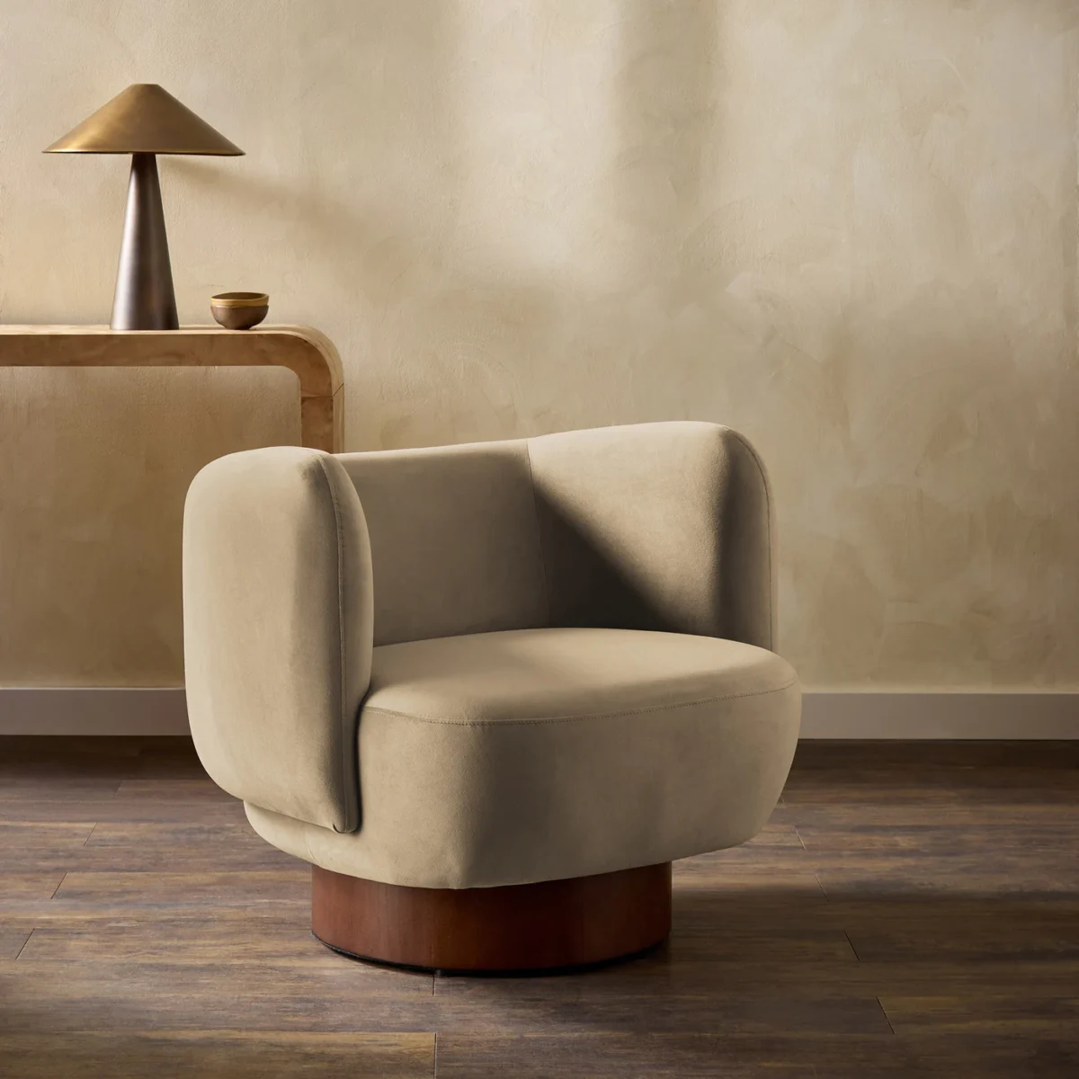 Heatherton Velvet Fabric - Birch by Heatherton Velvet Fabric from Harlequin Performance Velvet Heatherton collection - brown plain velvet-chenille