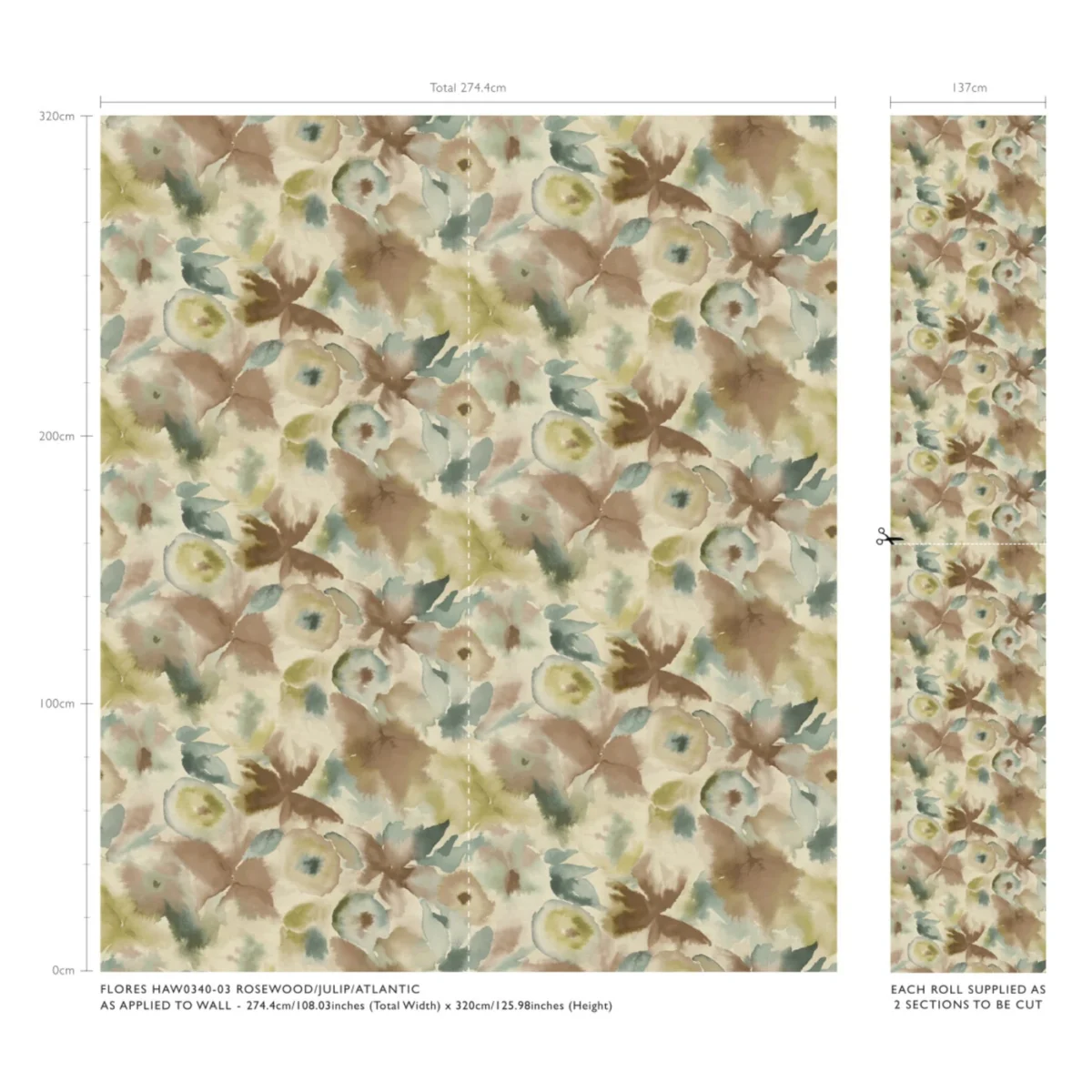 Flores Wallpaper from Harlequin Signature Wallpapers collection - brown contemporary