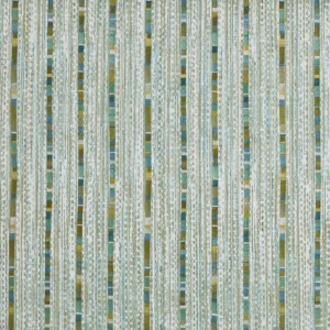 Rita Fabric from Prestigious Textiles Revival collection - blue striped embroideried