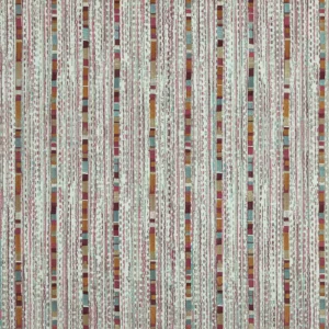 Rita Fabric from Prestigious Textiles Revival collection - red striped embroideried
