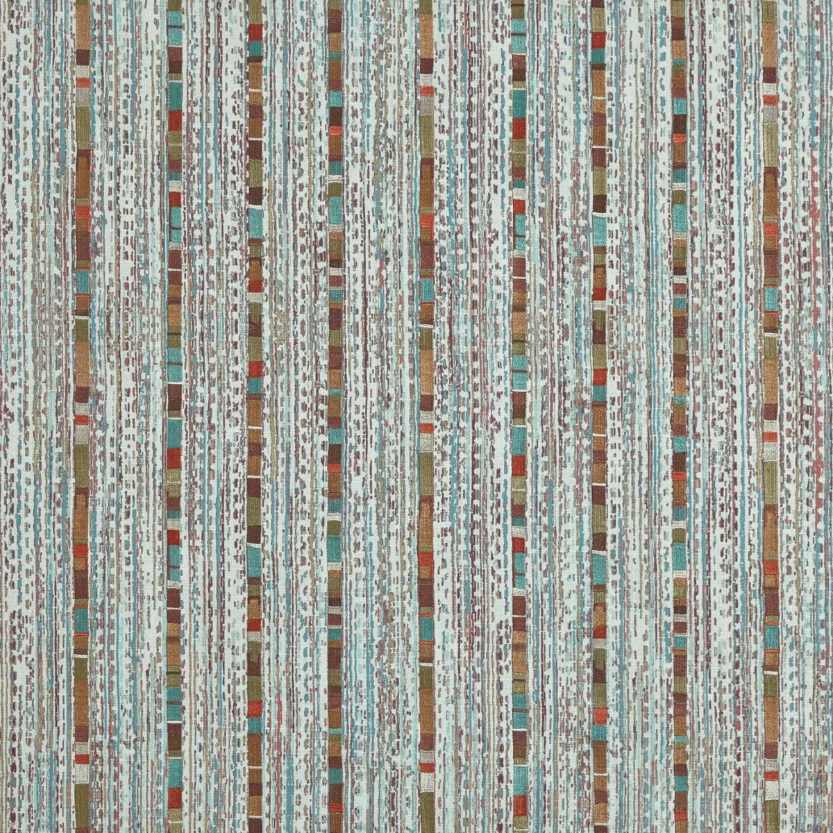 Rita Fabric from Prestigious Textiles Revival collection - blue striped embroideried