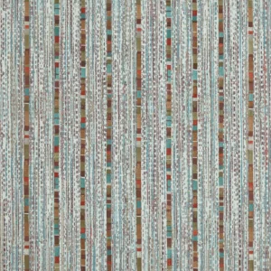 Rita Fabric from Prestigious Textiles Revival collection - blue striped embroideried