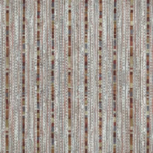 Rita Fabric from Prestigious Textiles Revival collection - brown striped embroideried