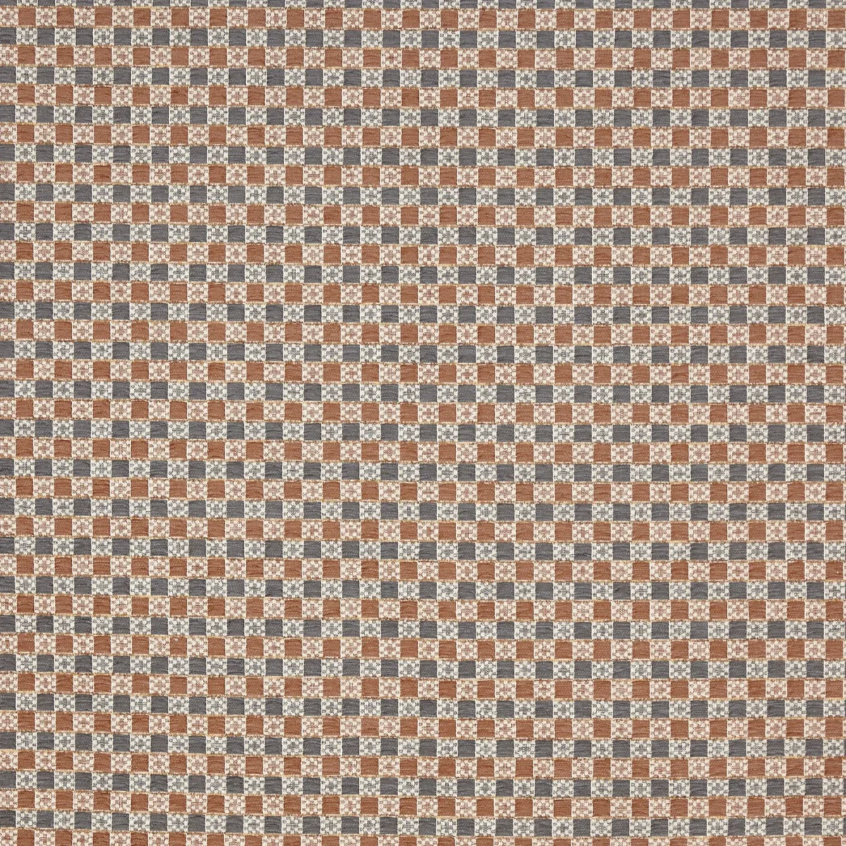 Peggy Fabric - Cinnamon by Peggy Fabric from Prestigious Textiles Revival collection - brown checked velvet-chenille