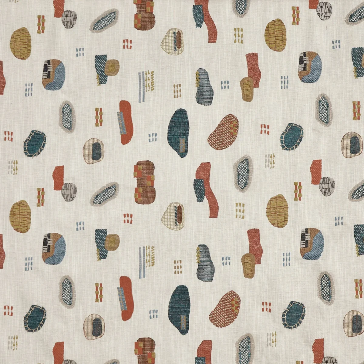 Irene Fabric from Prestigious Textiles Revival collection - multicolour spotted embroideried