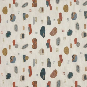 Irene Fabric from Prestigious Textiles Revival collection - multicolour spotted embroideried