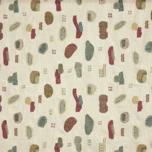 Irene Fabric from Prestigious Textiles Revival collection - red spotted embroideried