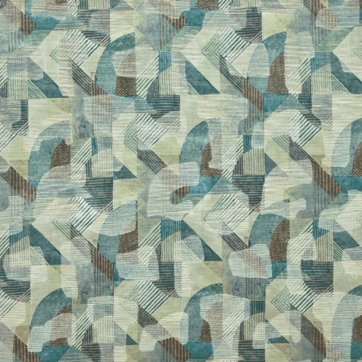 Clifford Fabric - Reef by Clifford Fabric from Prestigious Textiles Revival collection - blue contemporary velvet-chenille