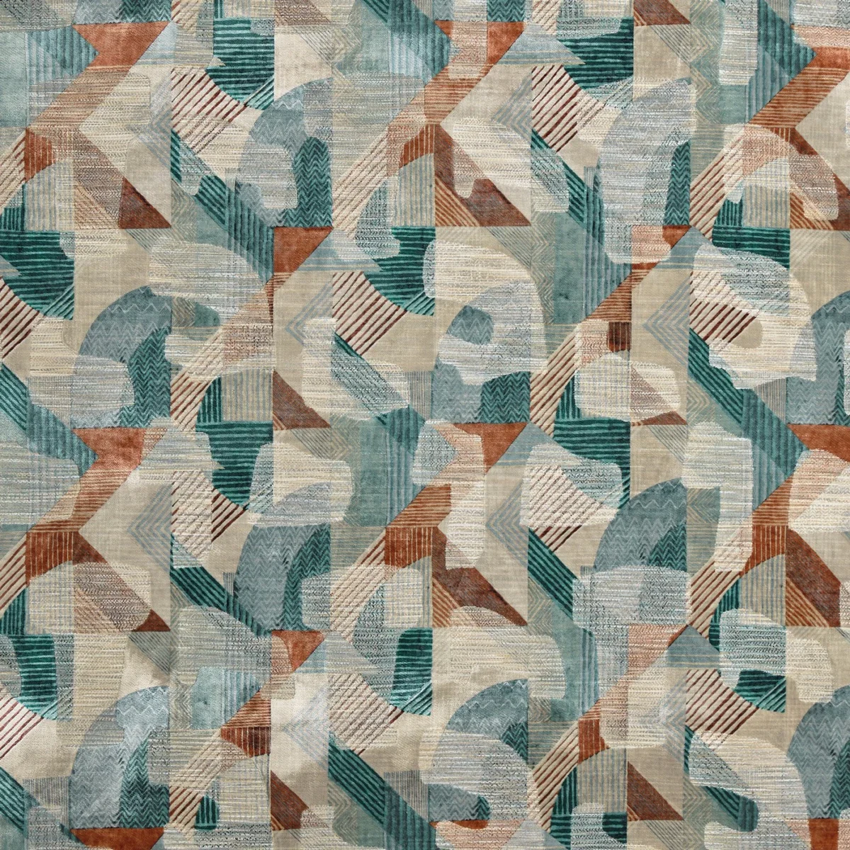 Clifford Fabric from Prestigious Textiles Revival collection - blue contemporary velvet-chenille