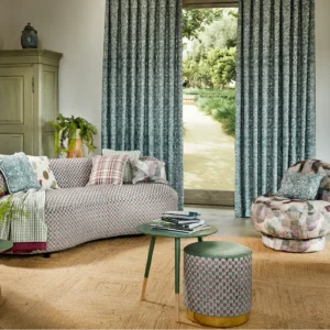 Stella Fabric from Prestigious Textiles Revival collection - red misc printed