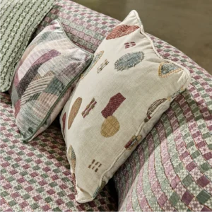 Peggy Fabric from Prestigious Textiles Revival collection - red checked velvet-chenille