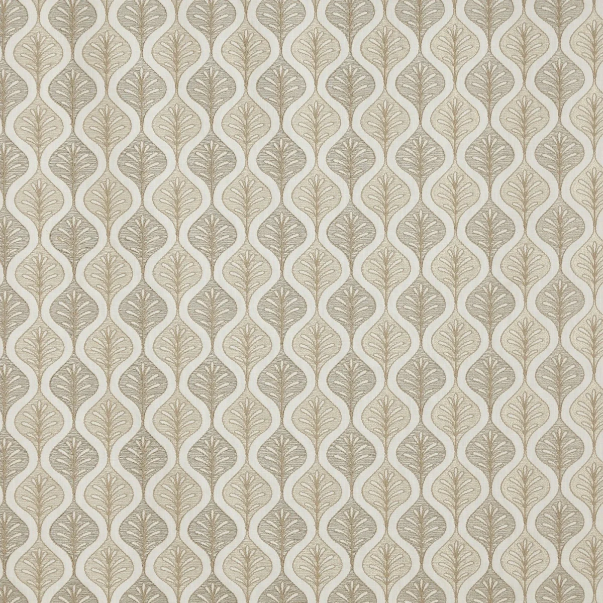 Soffiana Fabric - Antique by Soffiana Fabric from Prestigious Textiles Florence collection - green geometric embroideried