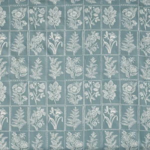 Paperino Fabric from Prestigious Textiles Florence collection - blue botanical embroideried