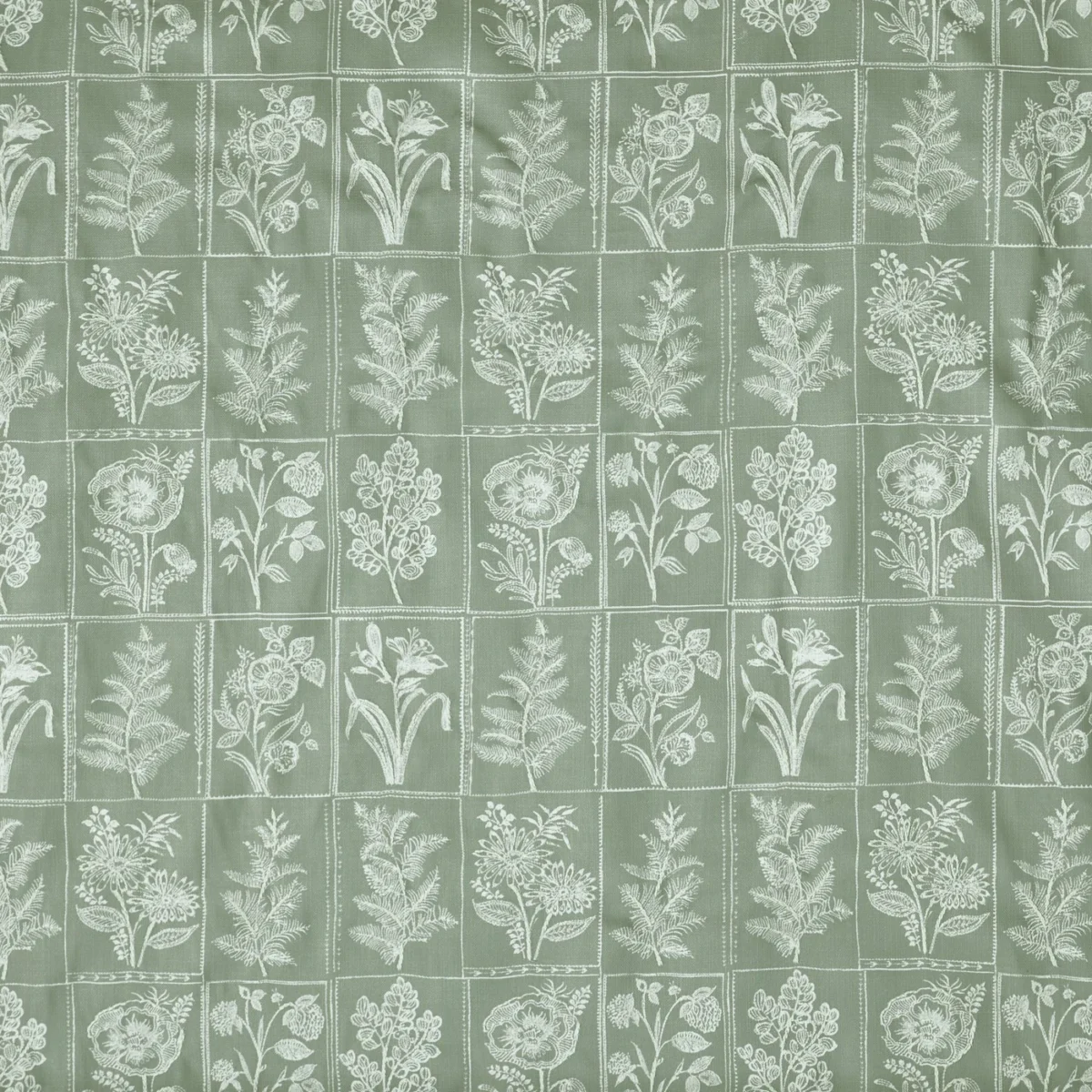 Paperino Fabric - Laurel by Paperino Fabric from Prestigious Textiles Florence collection - green botanical embroideried